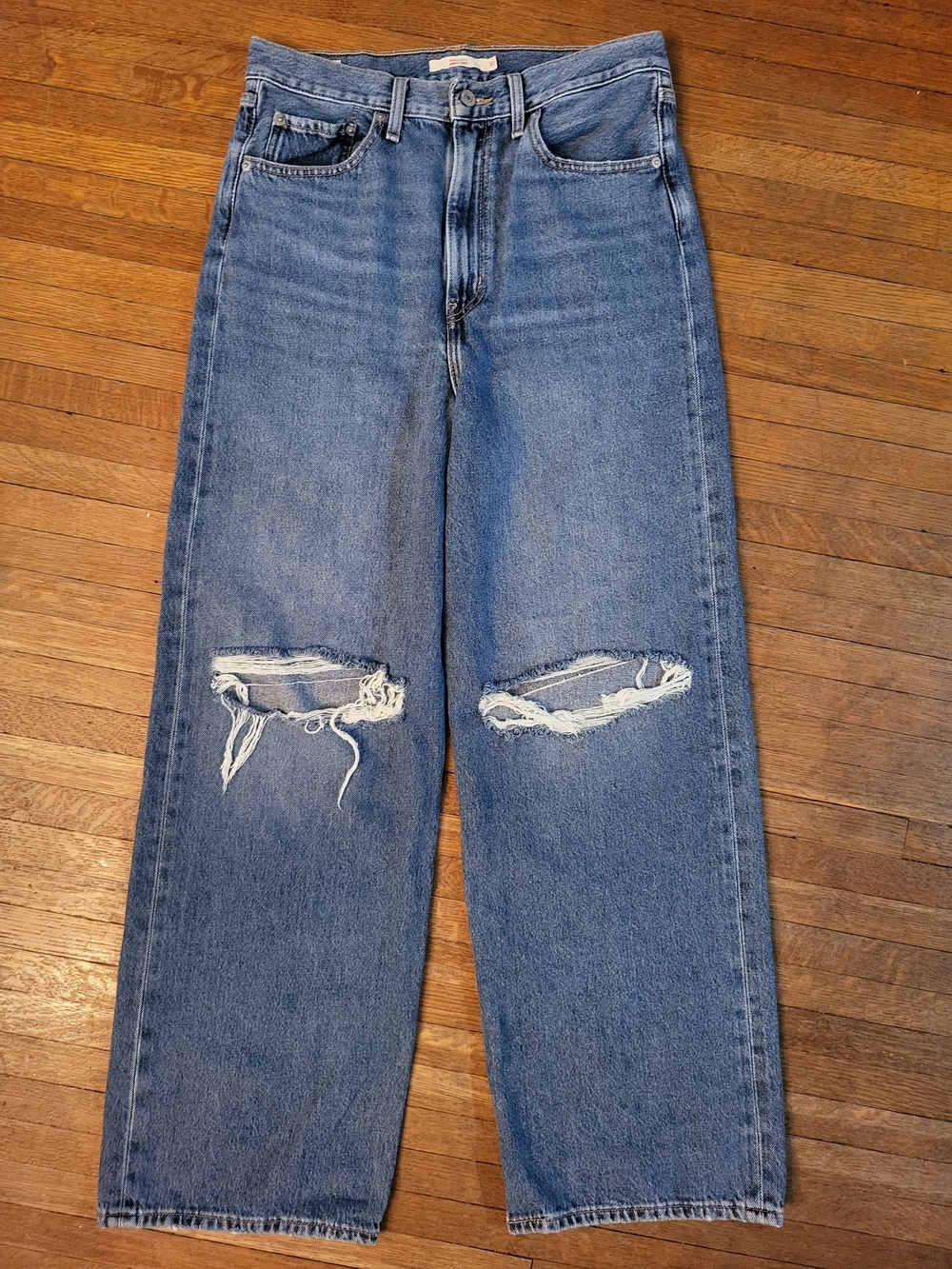 Blue High Loose Wide Leg Women's Jeans
